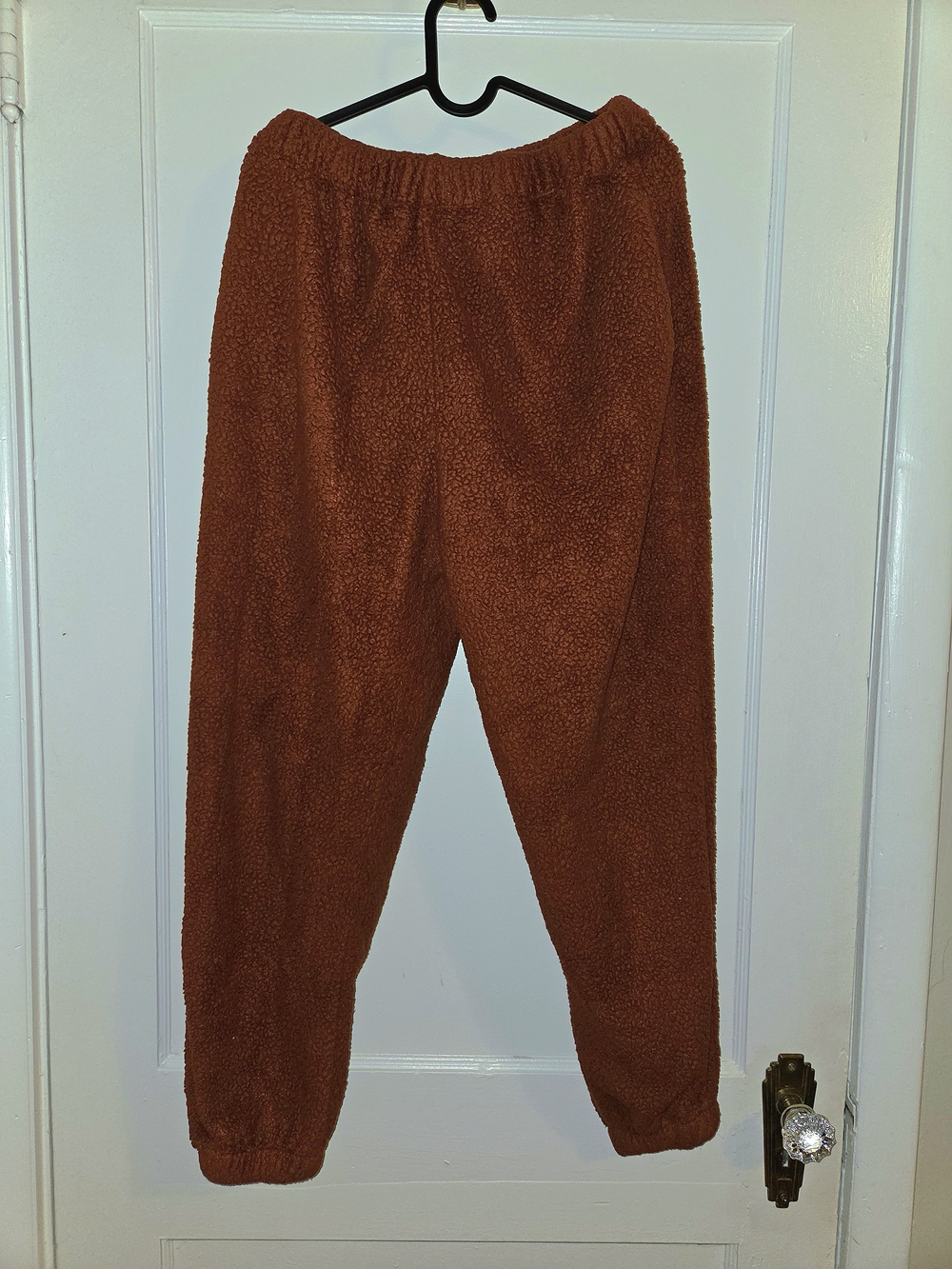 Cozy Rust Sherpa Jogger Pants